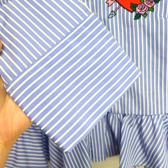 Why-Ri Rover Striped Ruffled Blouse Size Small‎ - Picture 3 of 8